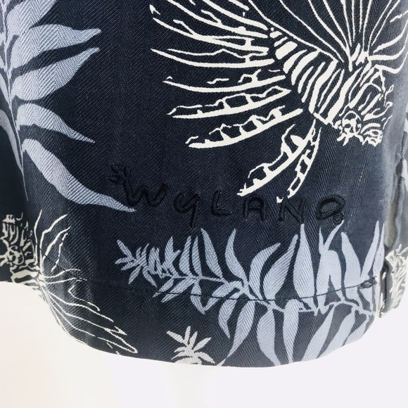 AFTCO Wyland Lionfish Floral Hawaiian Silk Shirt M - Picture 5 of 6